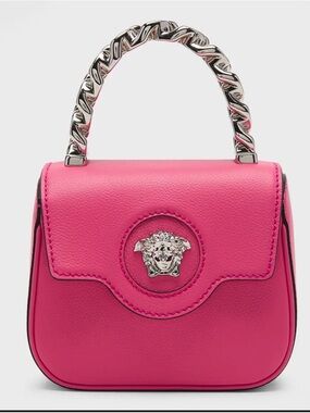 Versace La Medusa Chain Top Handle Bag Leather Small